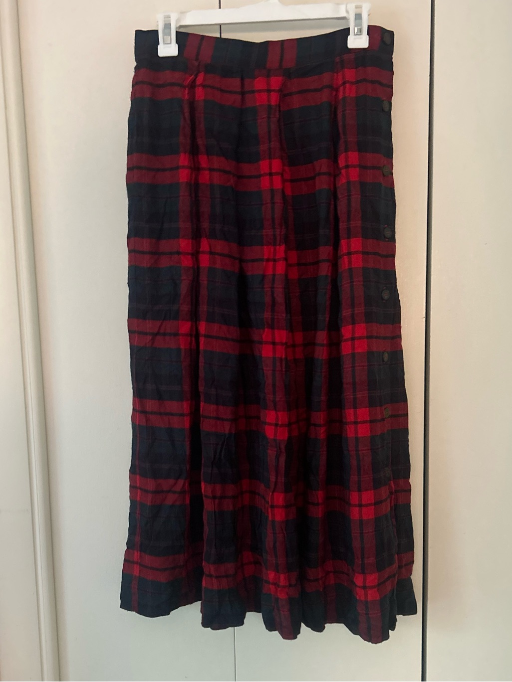 Carroll Reed Vintage Plaid Side Button Maxi Skirt Pocket 10